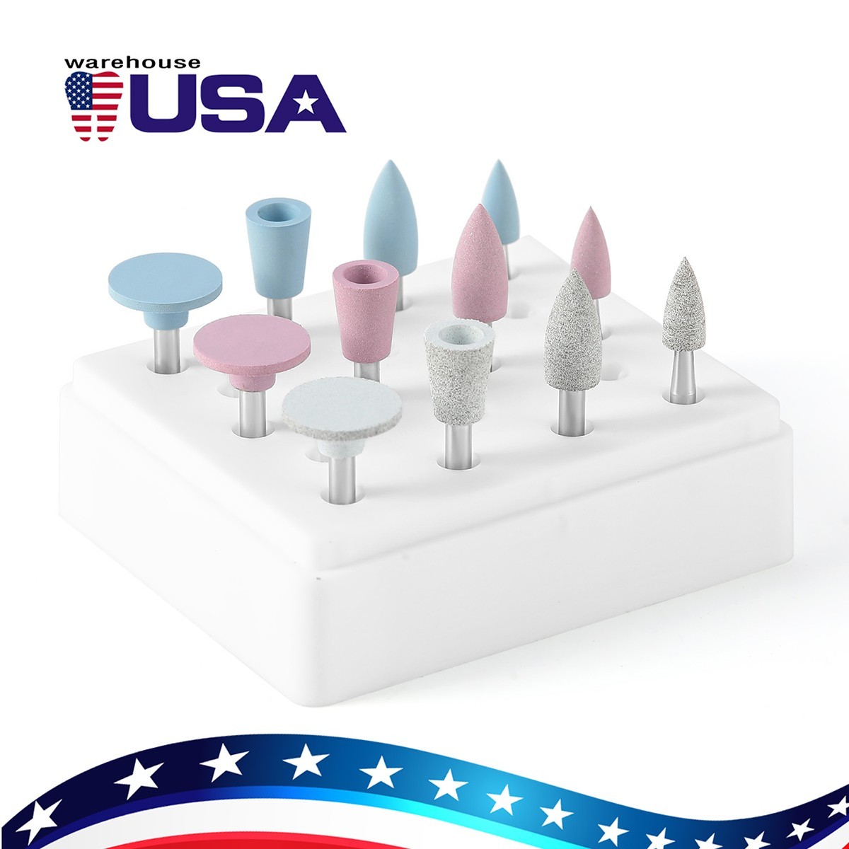 Dental Composite Polishing Burs Kit Silicone Polisher RA 2.35mm for Contra Angle