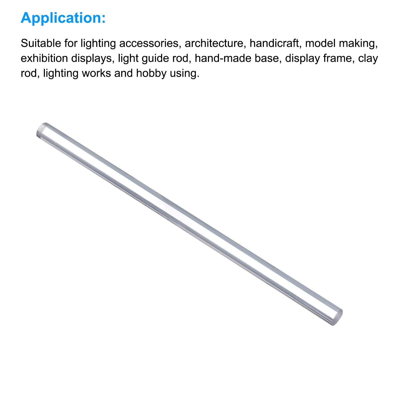 Acrylic Round Rod, 20mm x 24-inch Clear,Solid Plastic PMMA Bar Stick