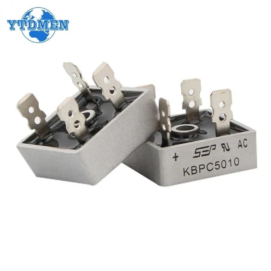 2PCS/5PCS Metal Case Single Phase Diode Bridge Rectifier KBPC5010 50A 1000V US