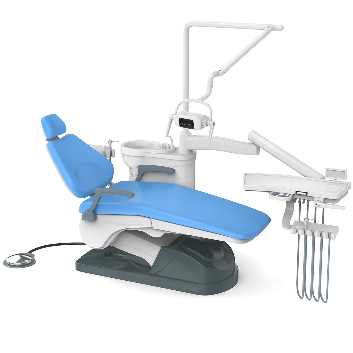 110V Dental Unit Chair Computer Controlled DC Motor PU Leather & Stool CE FDA