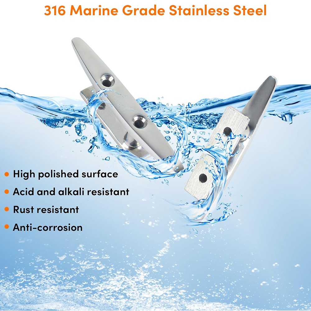 4/5/6/8/10 IN Boat Cleat Open Base 316 SS Deck Cleat Boat Dock Cleat Rope Cleat