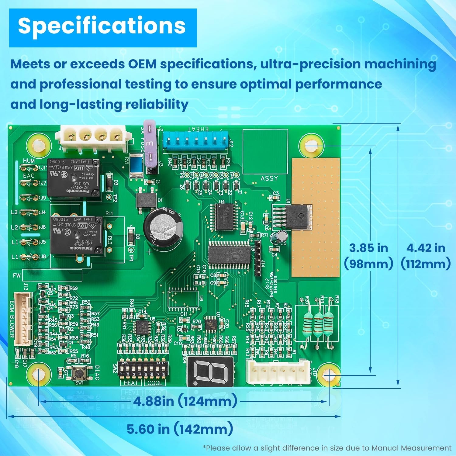 Control Board for Nordyne Intertherm Revolv Miller E7 B6 Electric Furnace – High