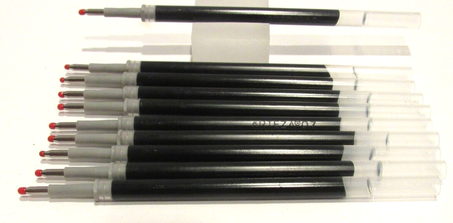 10 Replacement Refills for Pentel EnerGel 0.7mm Rollerball Gel Ink MED, BLACK