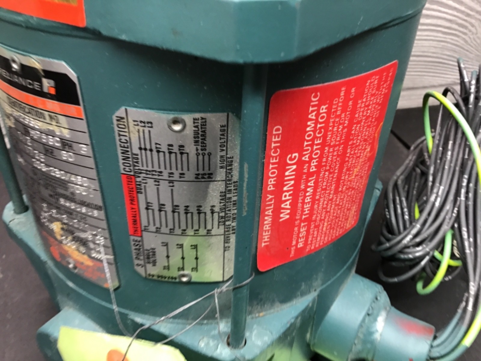 Reliance P56H2338M-VN A-C Motor 1/2 HP 3 PH 208-230/460V 1725 RPM Frame HP56C