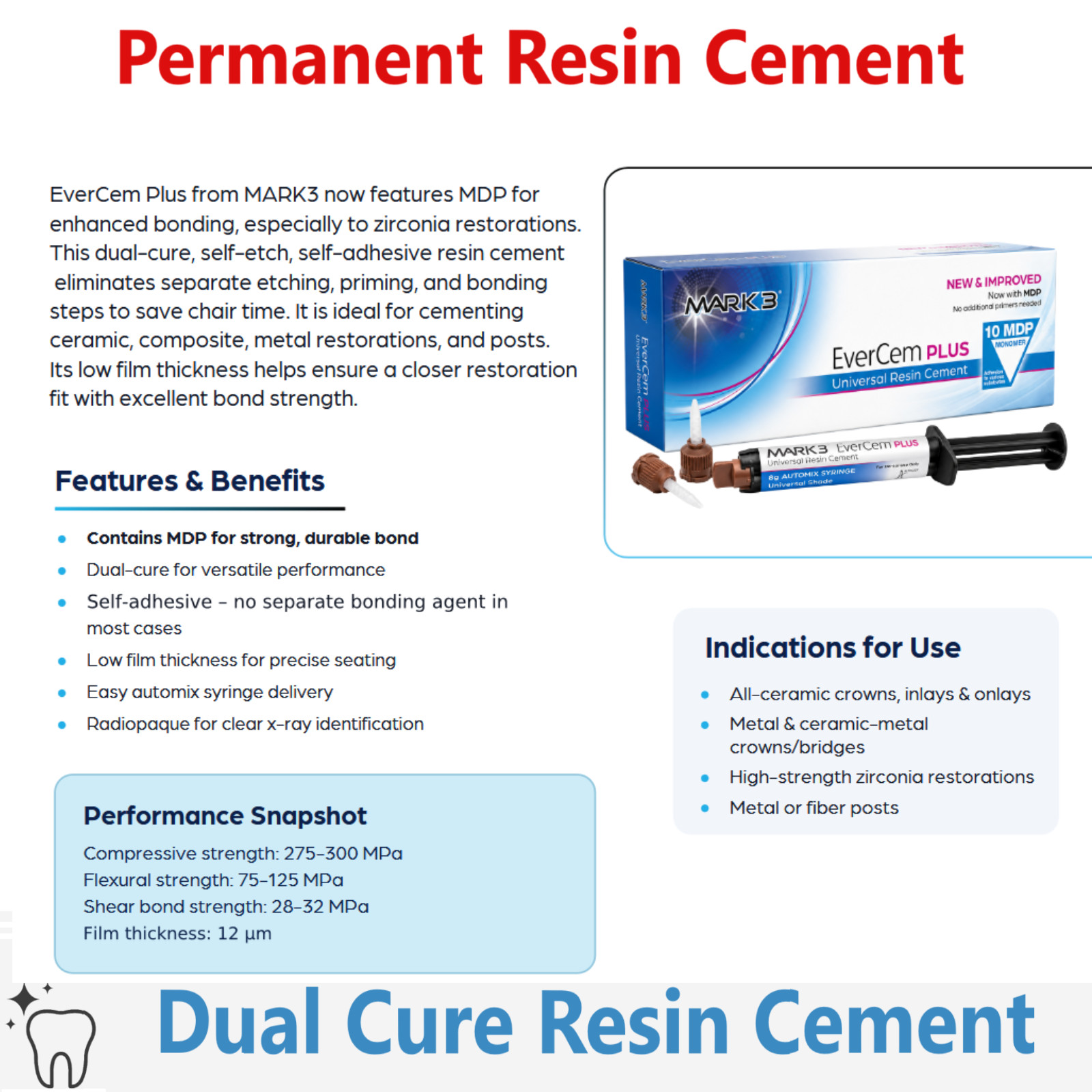 Dental Permanent Resin Cement Universal Dual Cure 8gm. Automix Syr, Exp: 02/2027