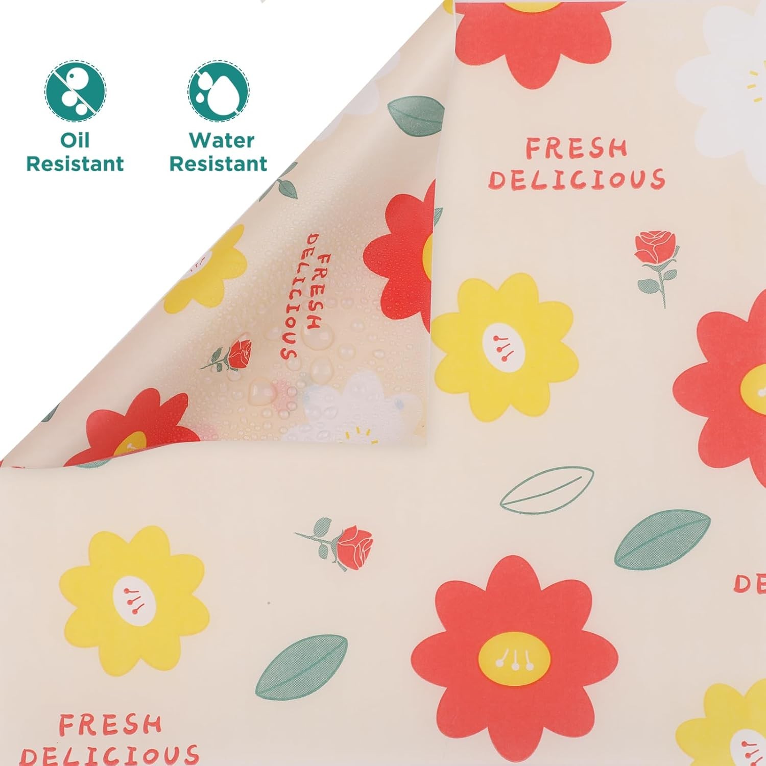 100 Pcs Waxed Deli Paper Sheets Food Basket Liners Sandwich Wrap 11×15 Floral