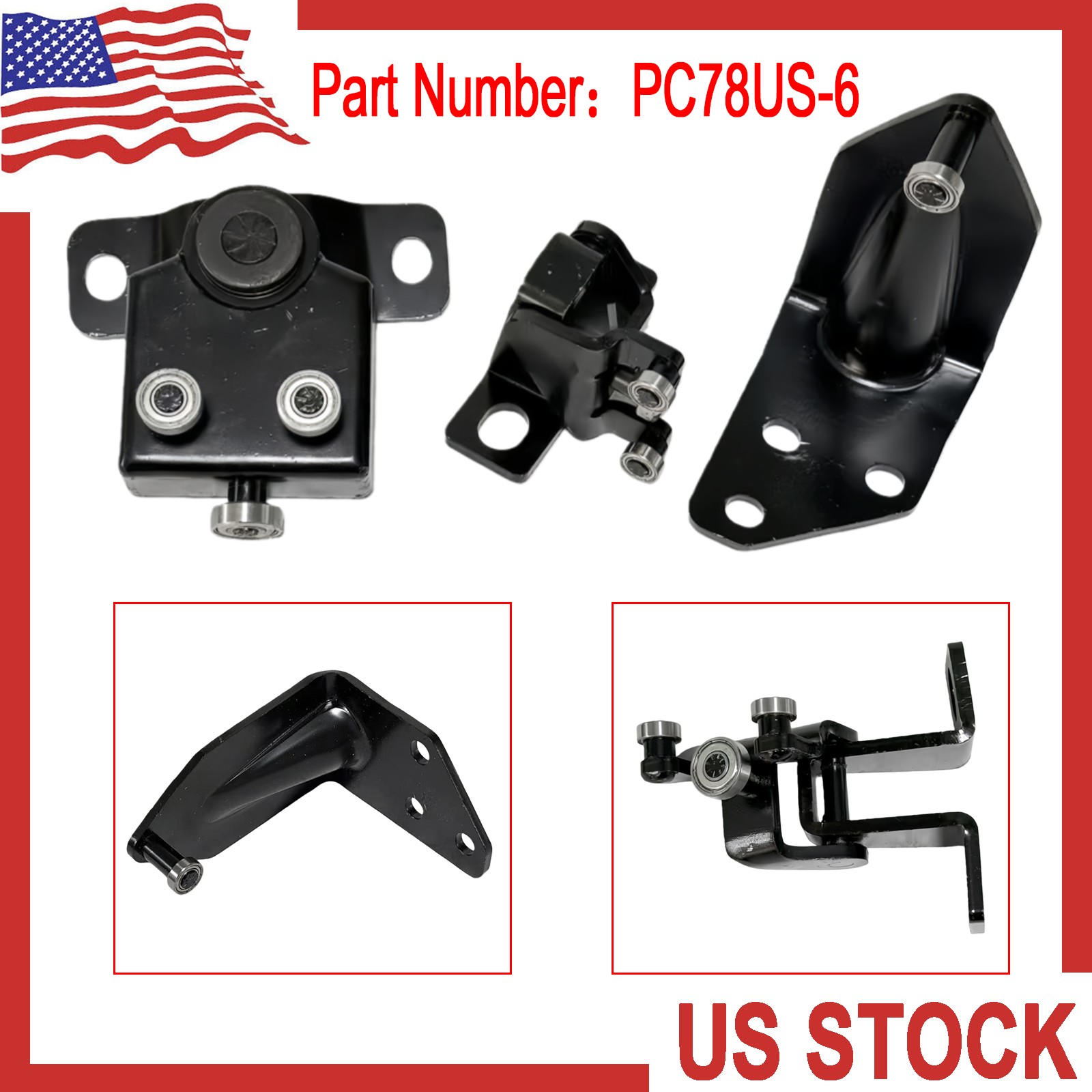1set Cab Door Lock Bearing Track Pulley PC78US-6 For Komatsu PC75/78/128/138/228