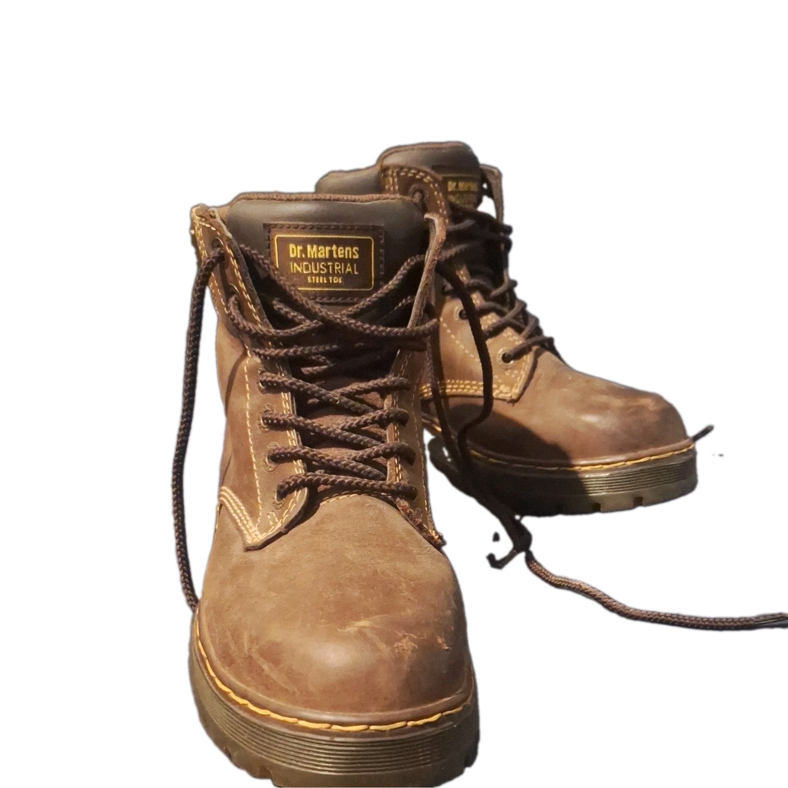 Dr. Martens Industrial Steel Toe Brown Lace-Up Work Boots Women 7 D ASTM TRI45