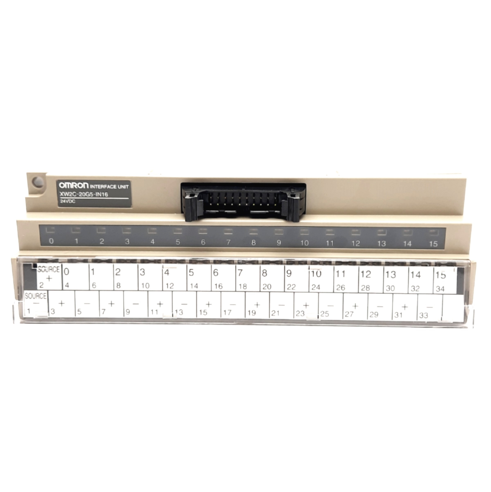 Omron XW2C-20G5-IN16 Connector-Terminal Block, 12-24VDC, 16 Circuits, 50 MΩ min