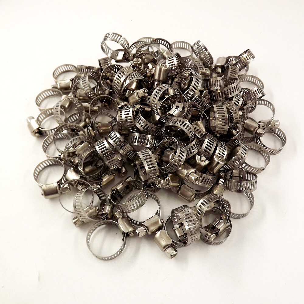 100 Pack 3/4Inch – 1Inch Adjustable Drive Hose Clamps Worm Clips Stainless Steel