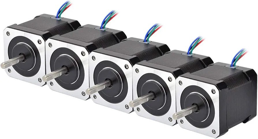 STEPPERONLINE 5pcs Nema 17 Stepper Motor 84oz.in 4-lead 17HS19-2004S1 3D Printer