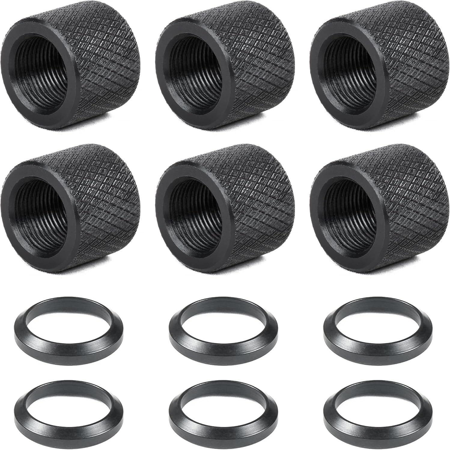 TPO Thread Protector 1/2 x28 with 1/2 x 28 Crush Washer Steel （1/2×28-6PCS)