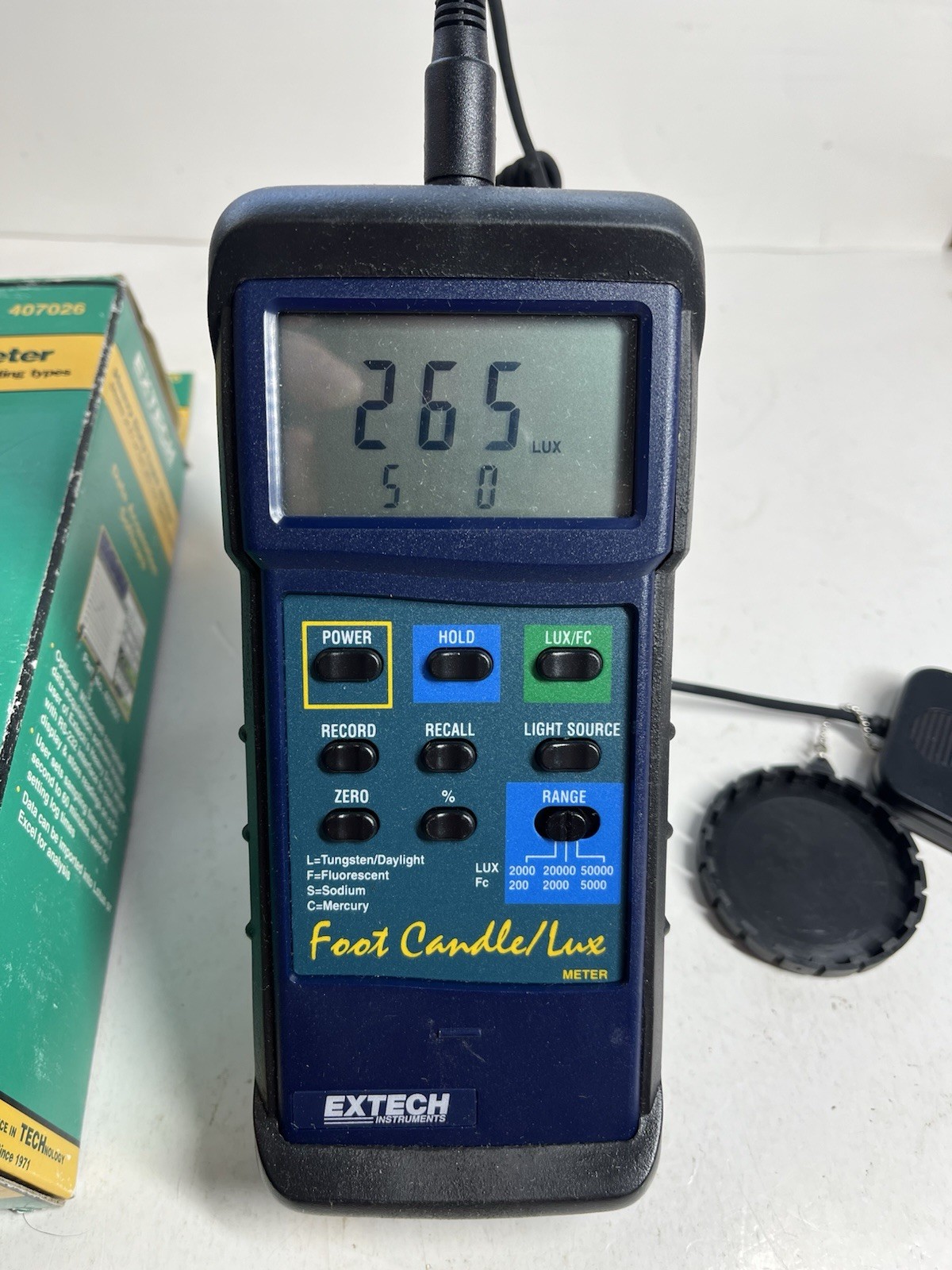 Extech 407026 Foot Candle/Lux Heavy Duty Light Meter
