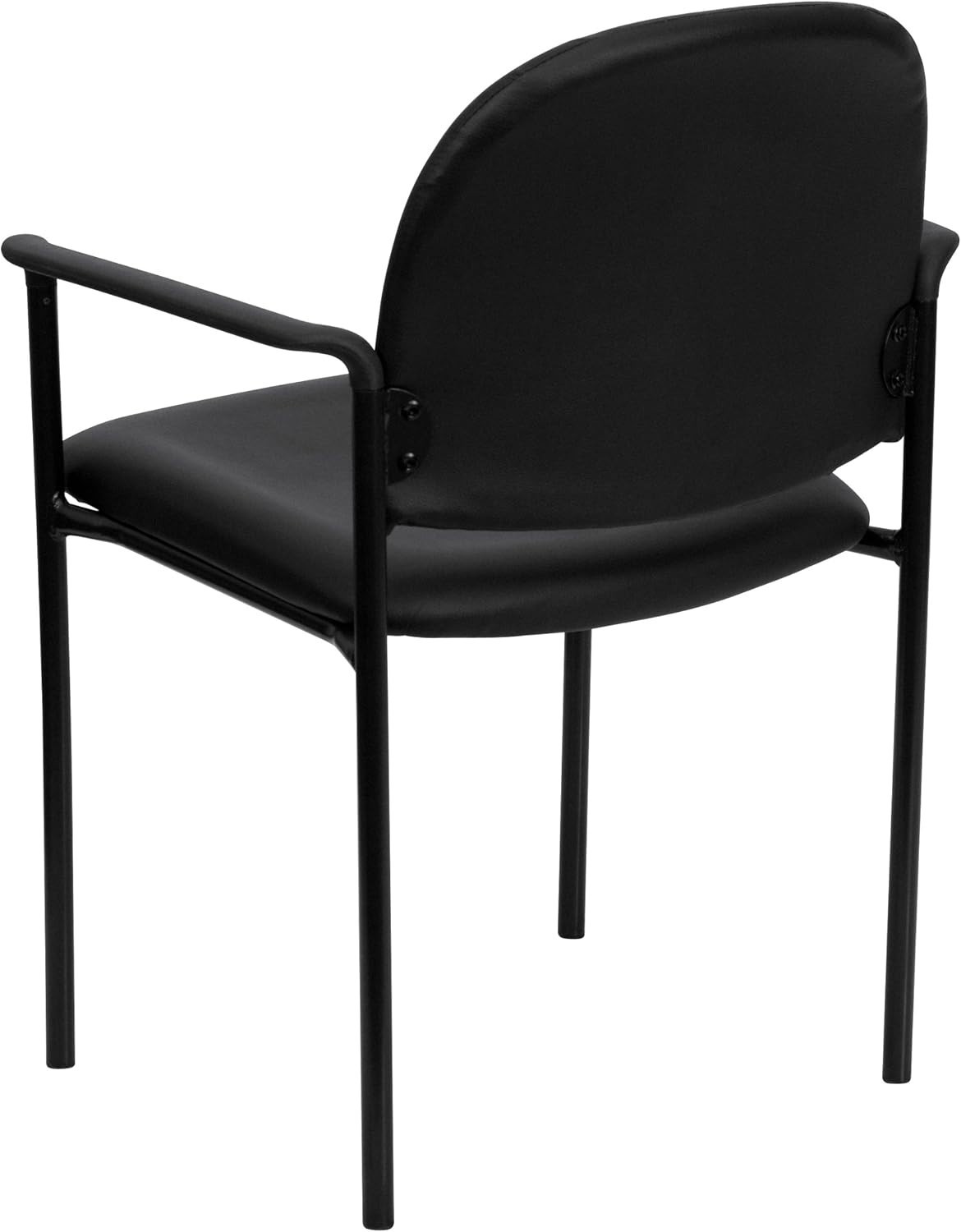 Elegant Black Vinyl Side Reception Chair with Comfort – Stackable & Lightweight
