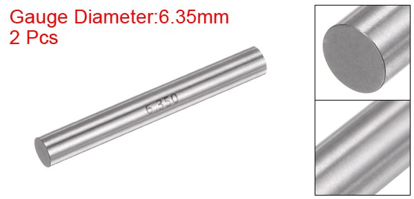 2pcs Go No-Go Plug Gage 6.35mm Gauge Dia Gcr15 Bearing Steel 0.001mm Precision