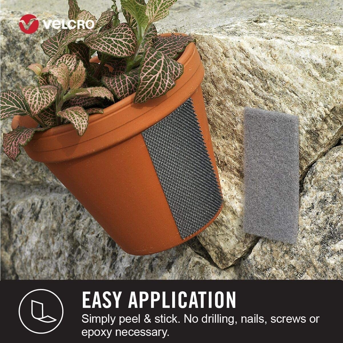 VELCRO Brand Industrial Strength Heavy Duty Strips, Holds 15 lbs 4×2″ (3 Sets)