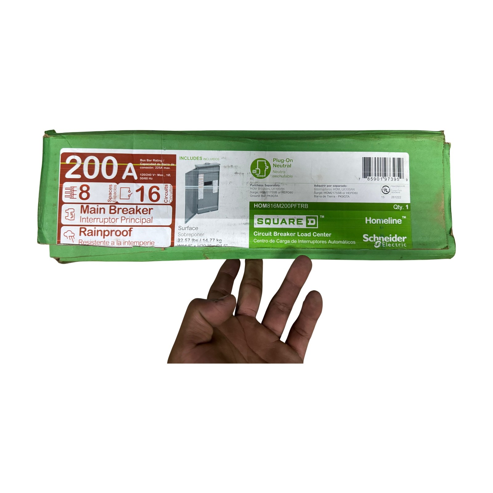 200A 8-Space 16-Circuit Homeline Rainproof Load Center *READ*