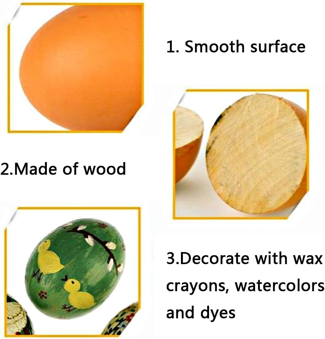 Fake Nest Eggs Wooden Brown Easter Eggs for Craft Get Hens to Lay Eggs 6Pcs