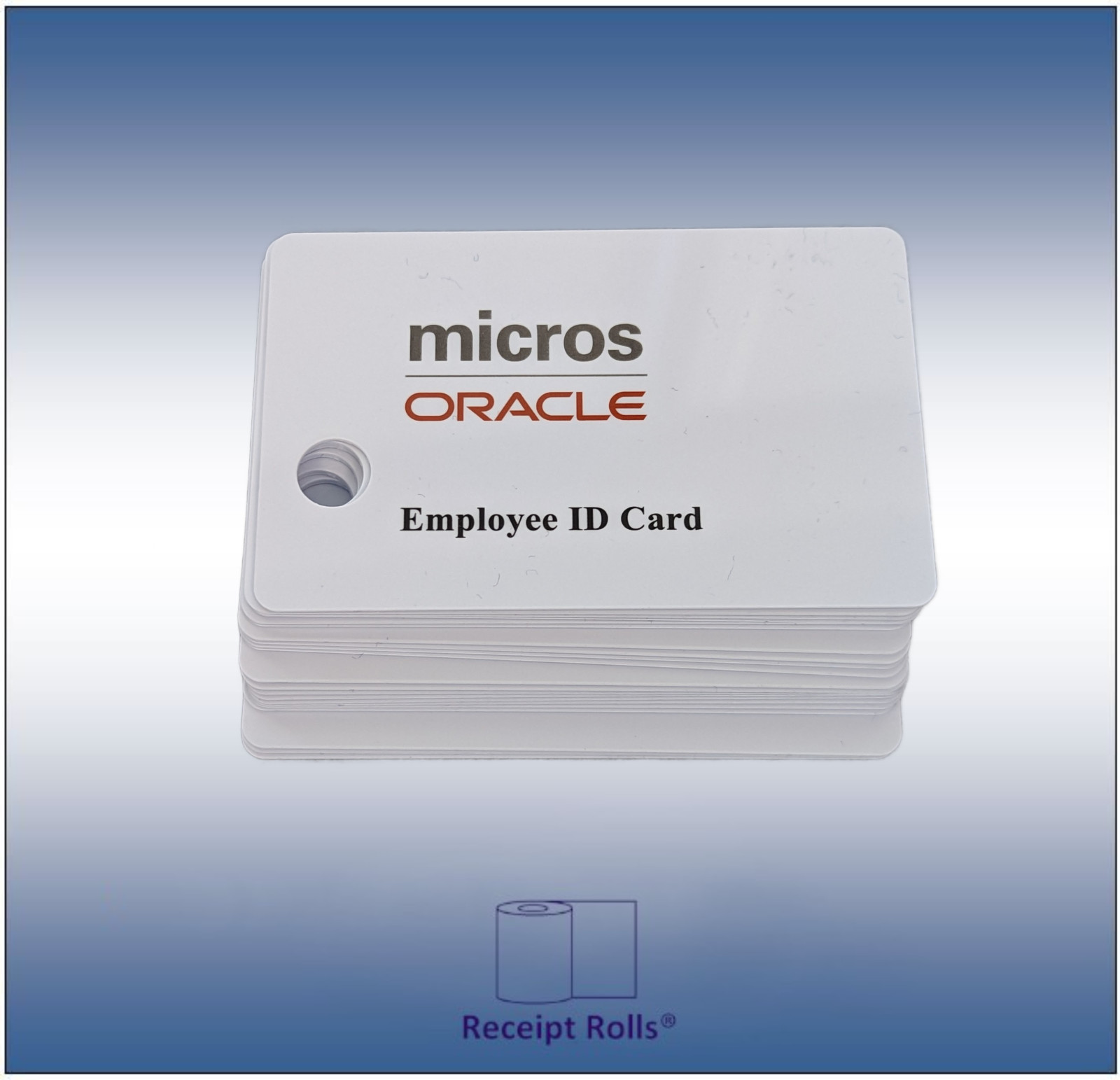 25 Genuine White Micros Oracle Magnetic Stripe Employee Swipe ID Cards