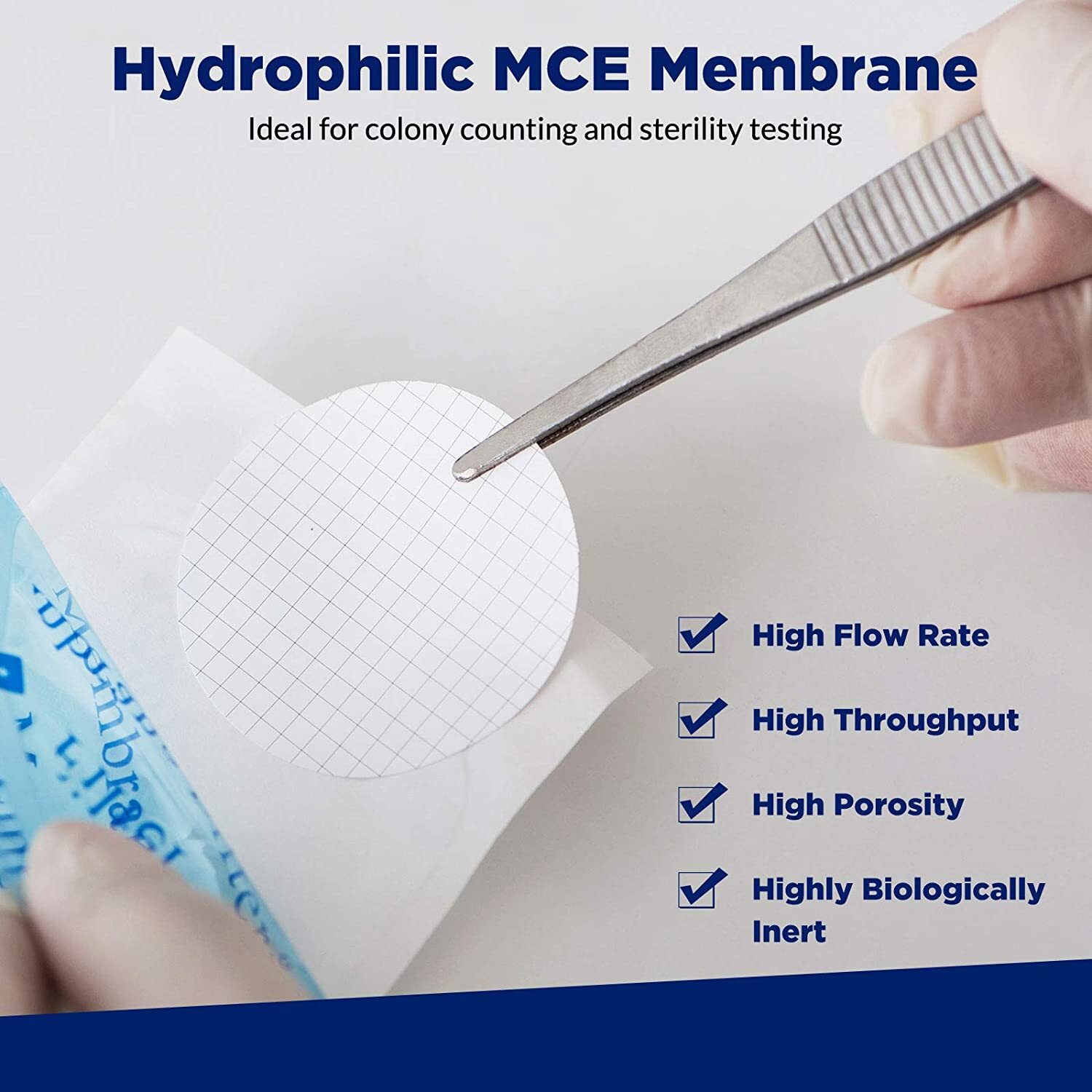 MCE Membrane Filter Sterile MCE Gridded Membrane Filter 47mm 0.45μm,Hydrophilic