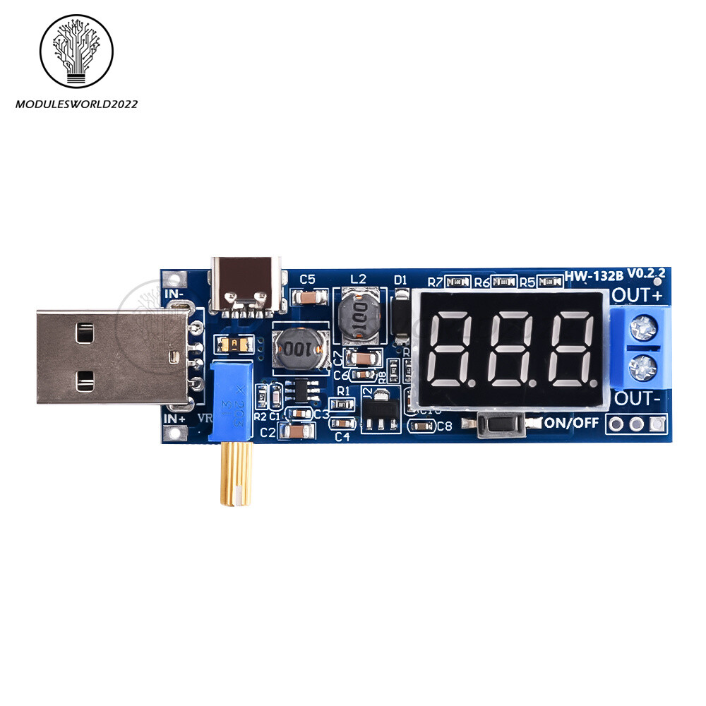 DC-DC 5V to 1.2V~24V USB Step UP/Down Boost Buck Adjustable Power Supply Module