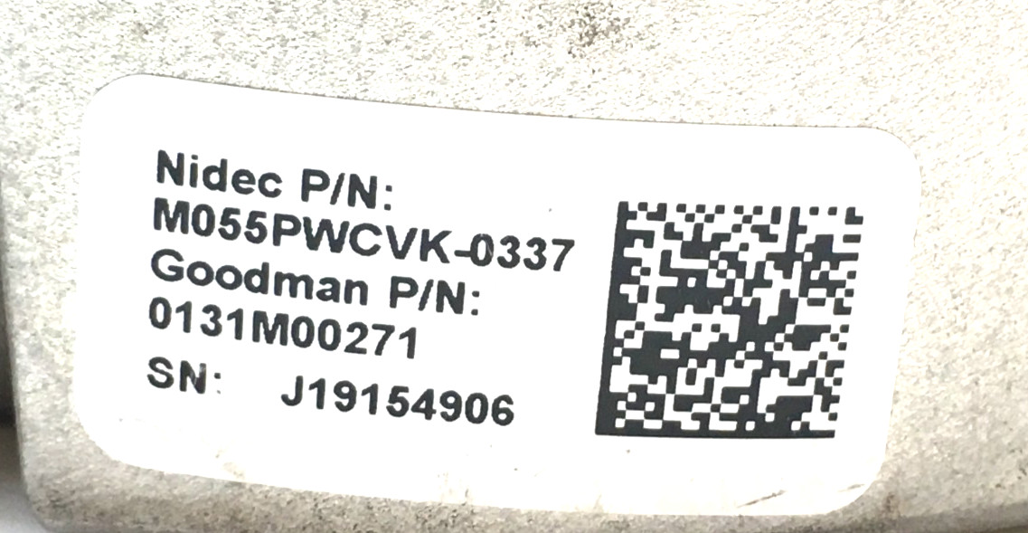 Goodman M055PWCVK-0337 Programmable ECM Module ONLY 0131M00271 CW LE used #W248B
