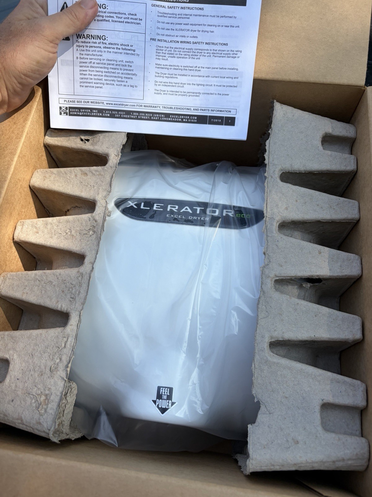 XLERATOR XL-BW-ECO (110V/120V) Hand Dryer by Excel NEW White