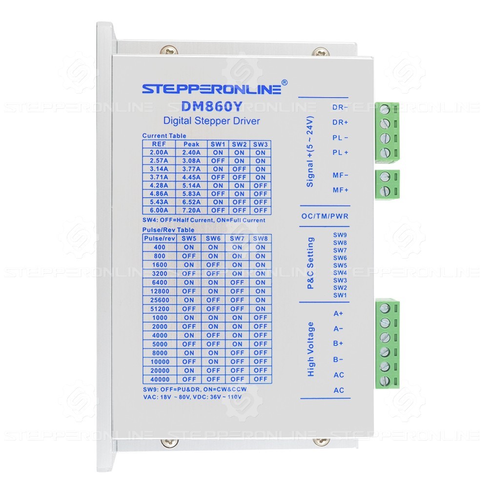 STEPPERONLINE 4.8/8/12Nm 6A Φ14mm Nema 34 Stepper Motor & Driver Stepper CNC Kit