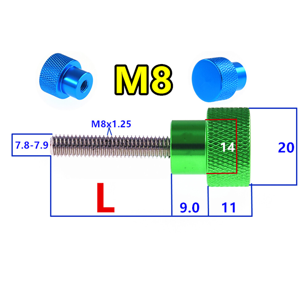 M8 Knurled Thumb Screw Hand Tighten Screw For Case Cover Hand Grip Knob Bolt