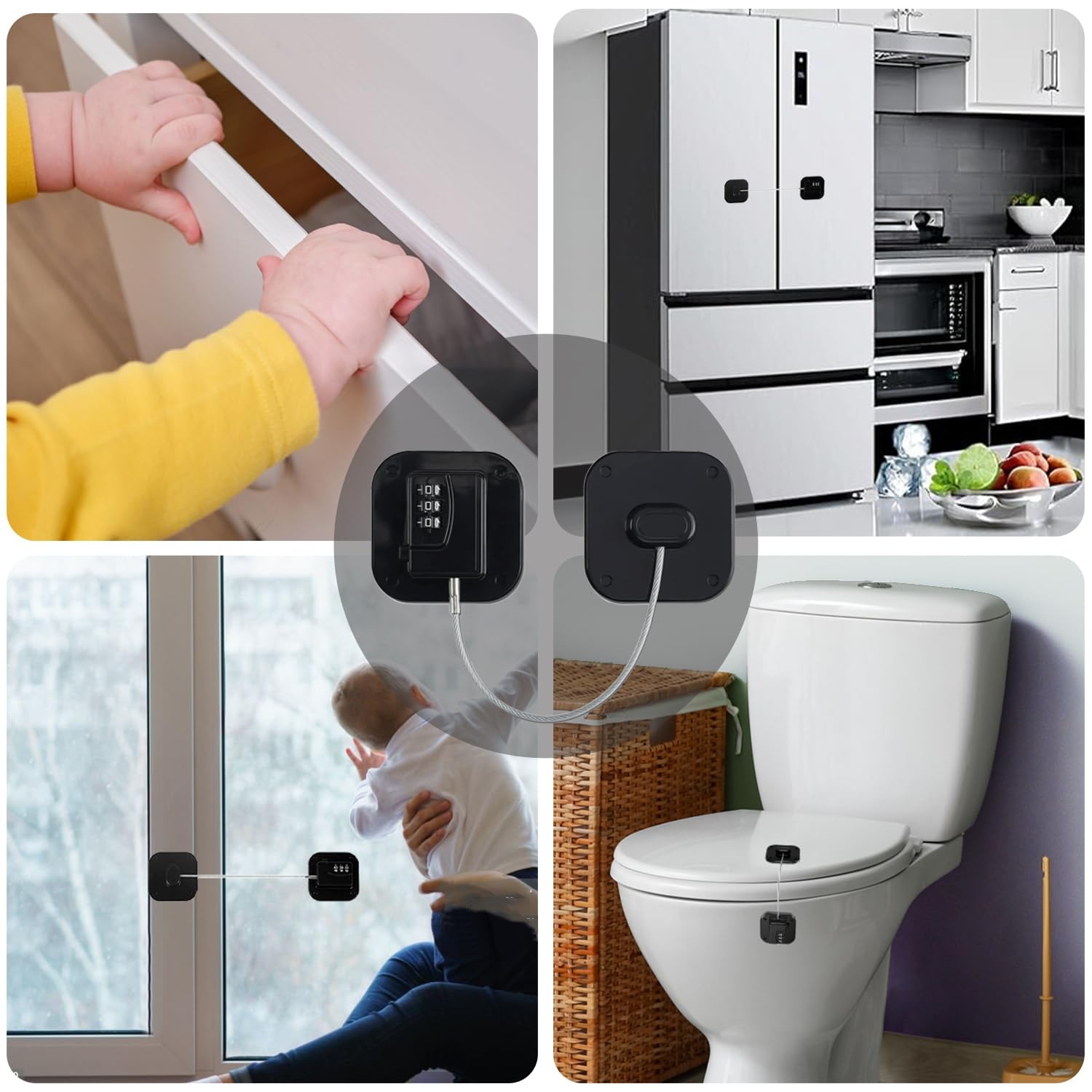 Fridge Lock Refrigerator Freezer Childproof Locks for Cabinets and Drawers Ea…