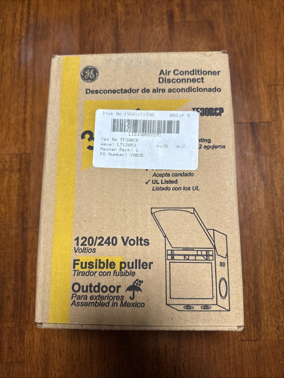 GE TF30RCP 240V 30A AC Disconnect Safety Switch – Gray