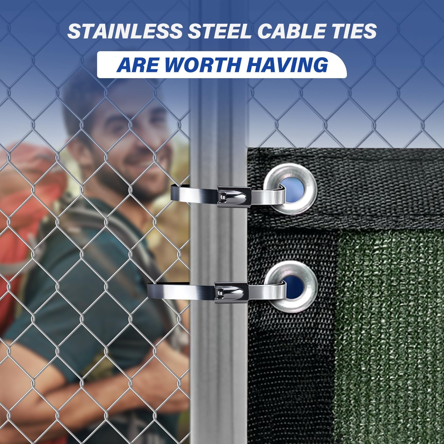 Stainless Steel Zip Ties 100PCS 11.8 Inch Heavy Duty Metal Self Locking Cable…
