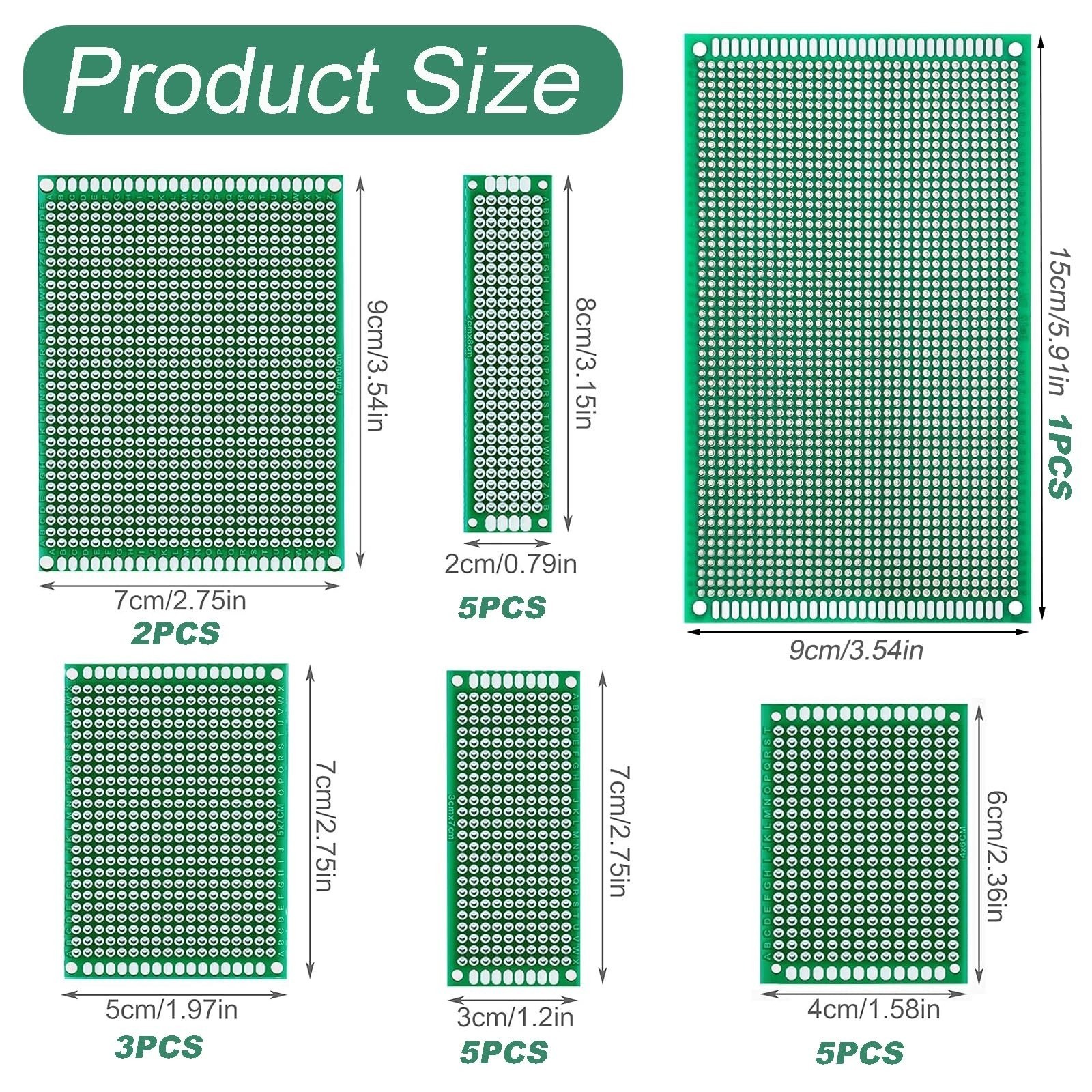 174-Piece PCB Circuit Board Prototype Kit for Arduino, Double-Sided Boards