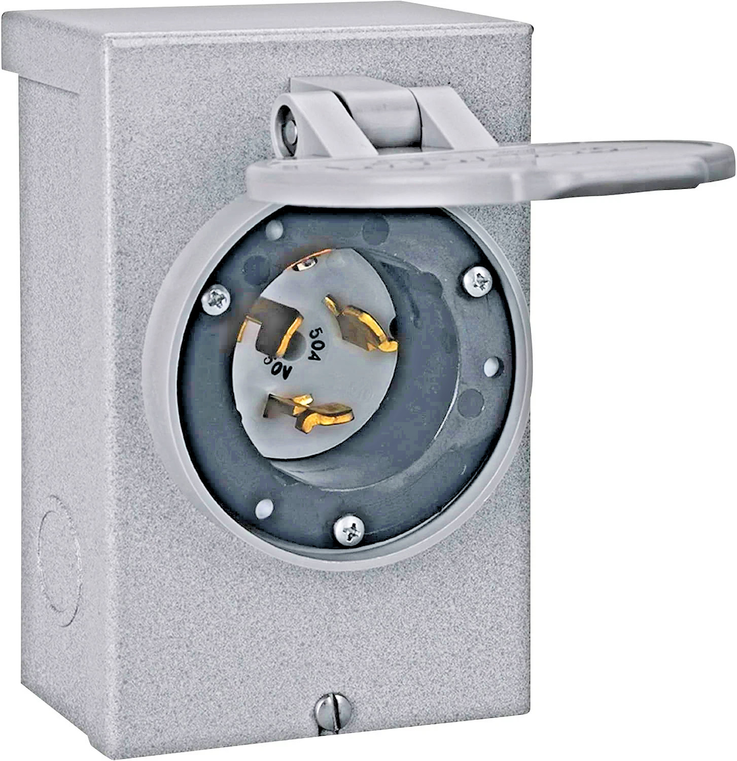 OEM Reliance Controls PB50, 50-Amp NEMA 3R, 125/250V Power Inlet Box Grey-CS6375