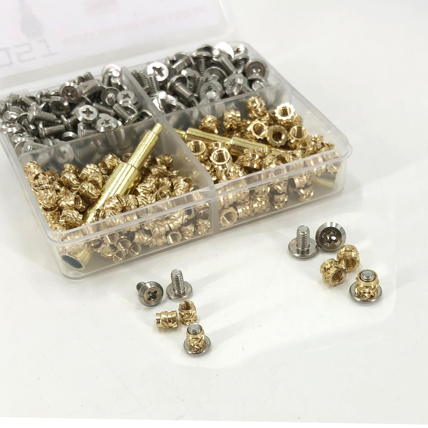 M2.5 M3 M4 Brass Threaded Inserts Bolt Set with Bolt for 3D Printed Plastic Part