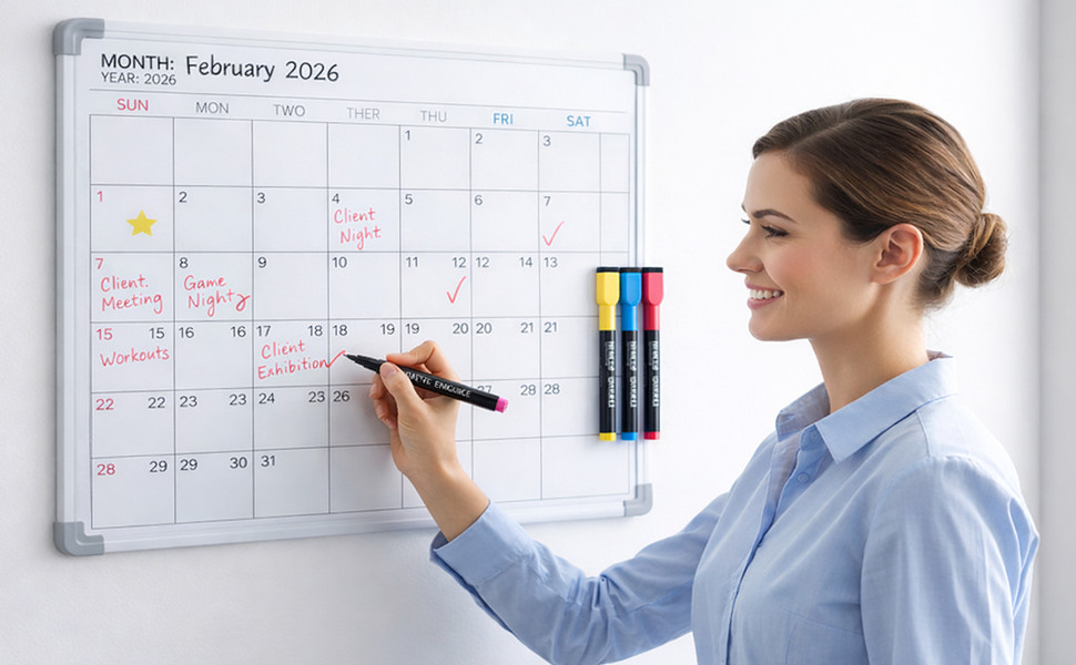 Magnetic Dry Erase Markers Fine Tip – 12 Colors Whiteboard Markers with Eraser