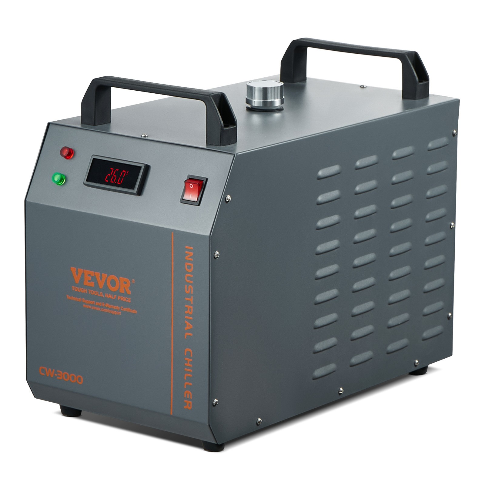 VEVOR Air-cooled Industrial Water Chiller CW-3000 12 L 12 L/min for Laser Tube