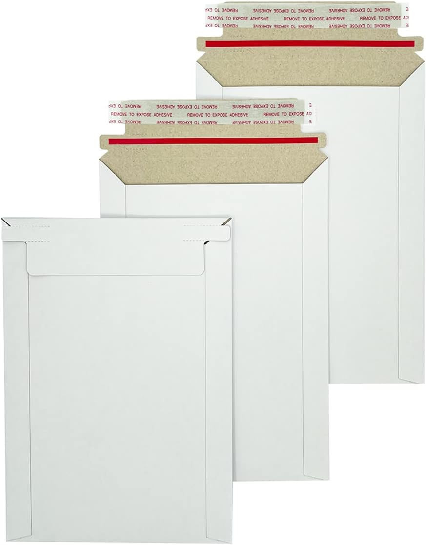 30 Pack White Rigid Mailers 7.5×9.45 for Gifts, Cards, Photos & Documents
