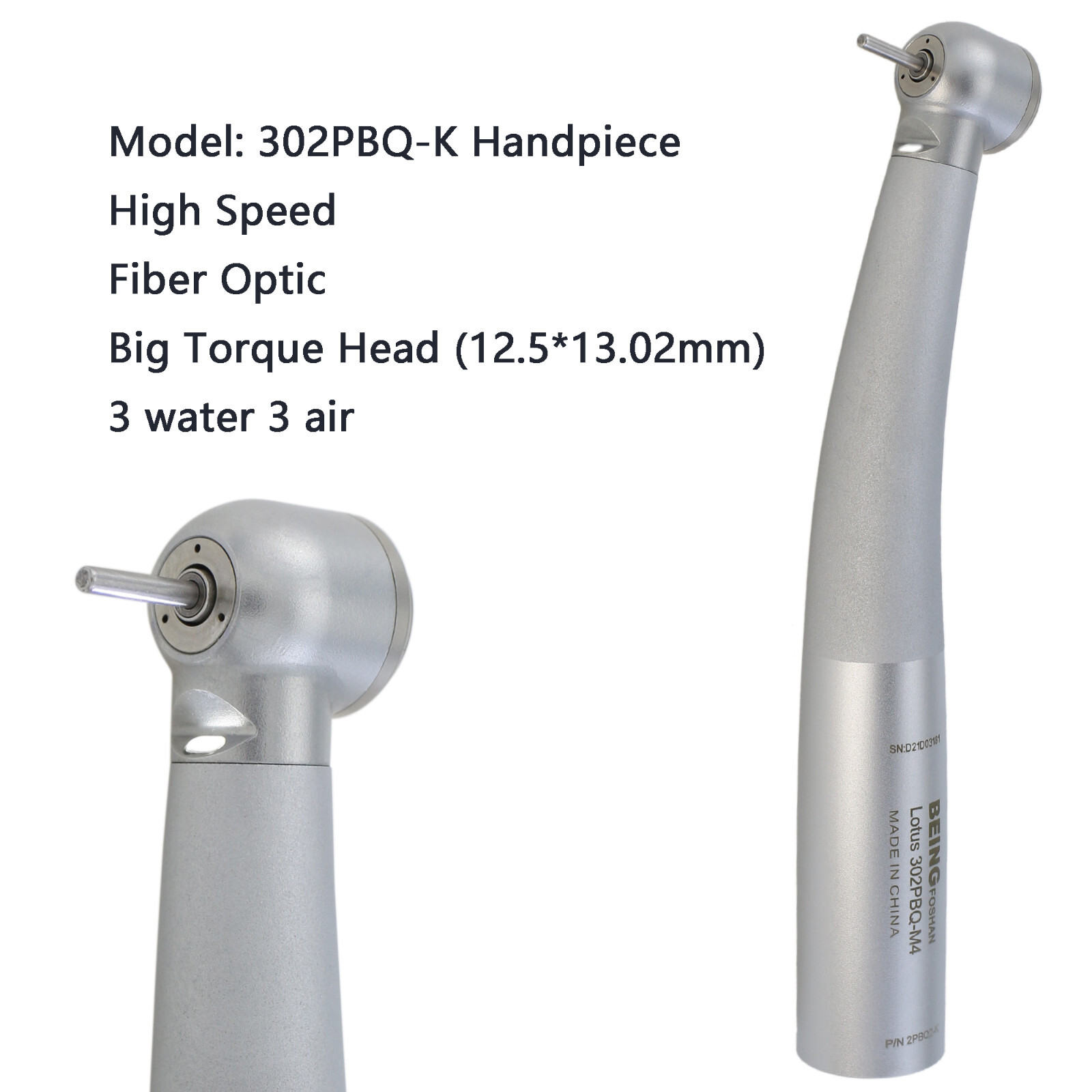COXO Dental High Speed Fiber Optic Handpiece Turbine KaVo Coupler 4 Hole 6 Pin