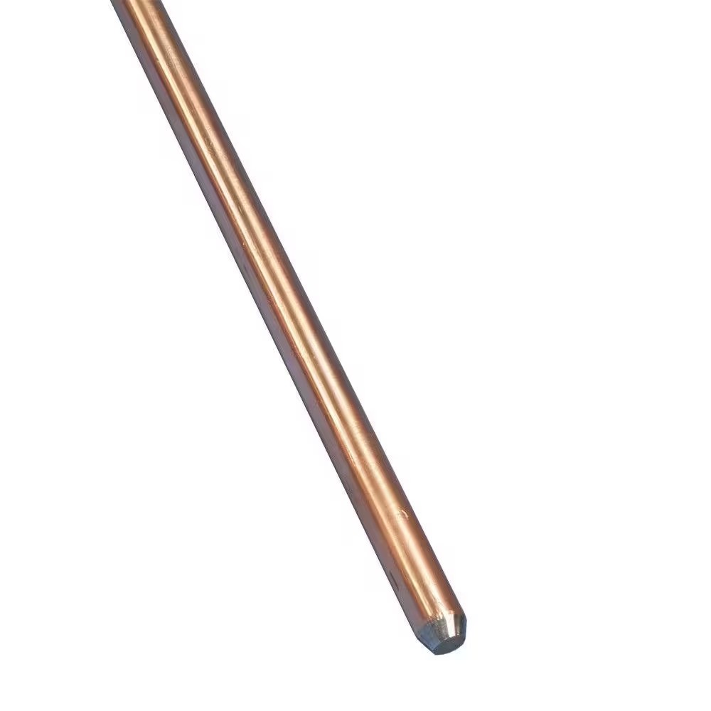 5/8 Inches X 8 Feet Long Tough Hardened Copper Grounding Bar Rod