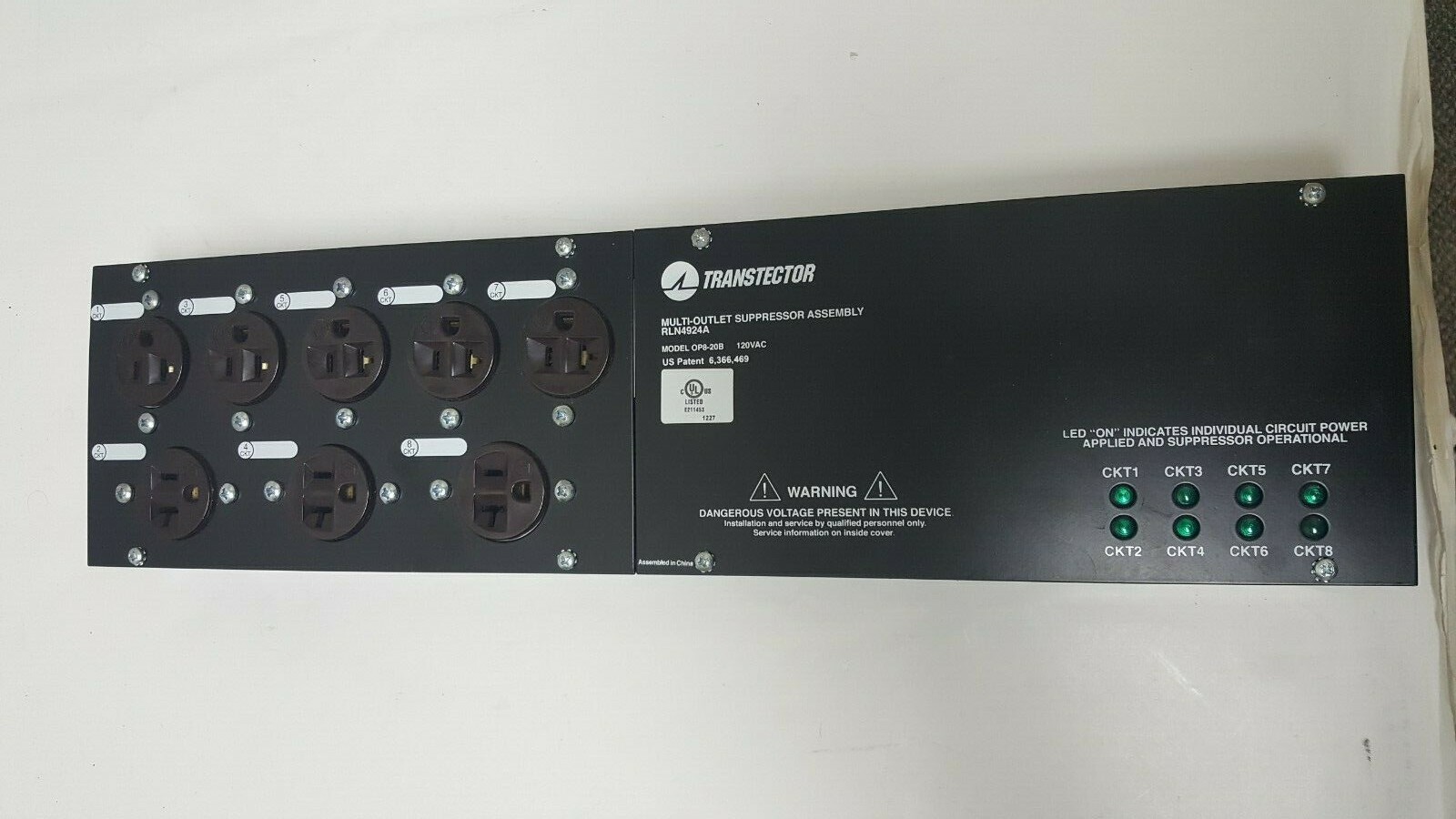 Transtector 1101-356-1 RLN4924A OP8-20B Multi-Outlet Supressor Assembly New