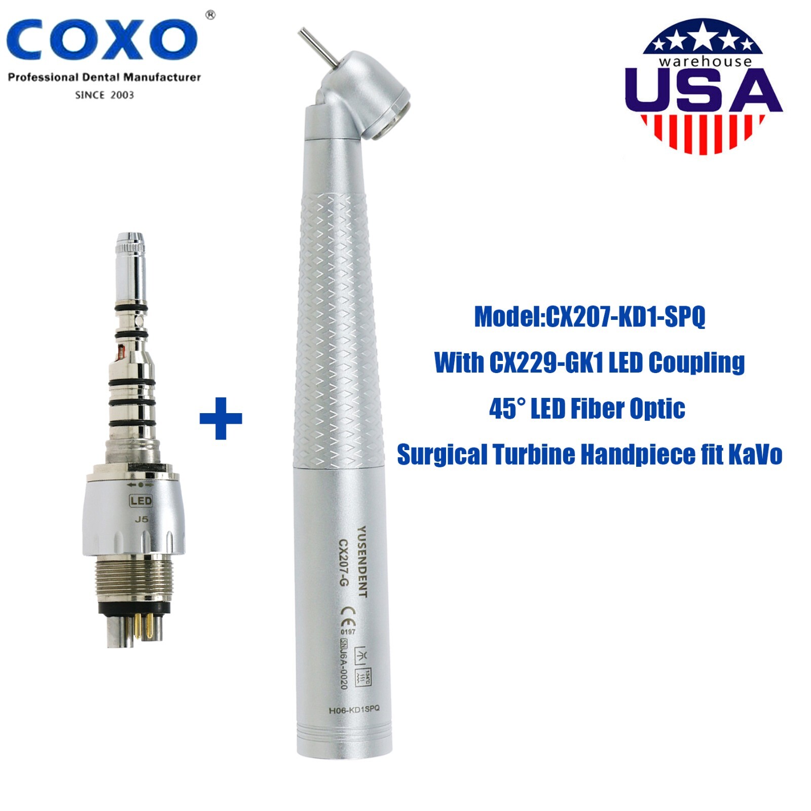 BEING COXO Dental Surgical 45° High Speed Handpiece Fiber Optic KaVo MULTIflex
