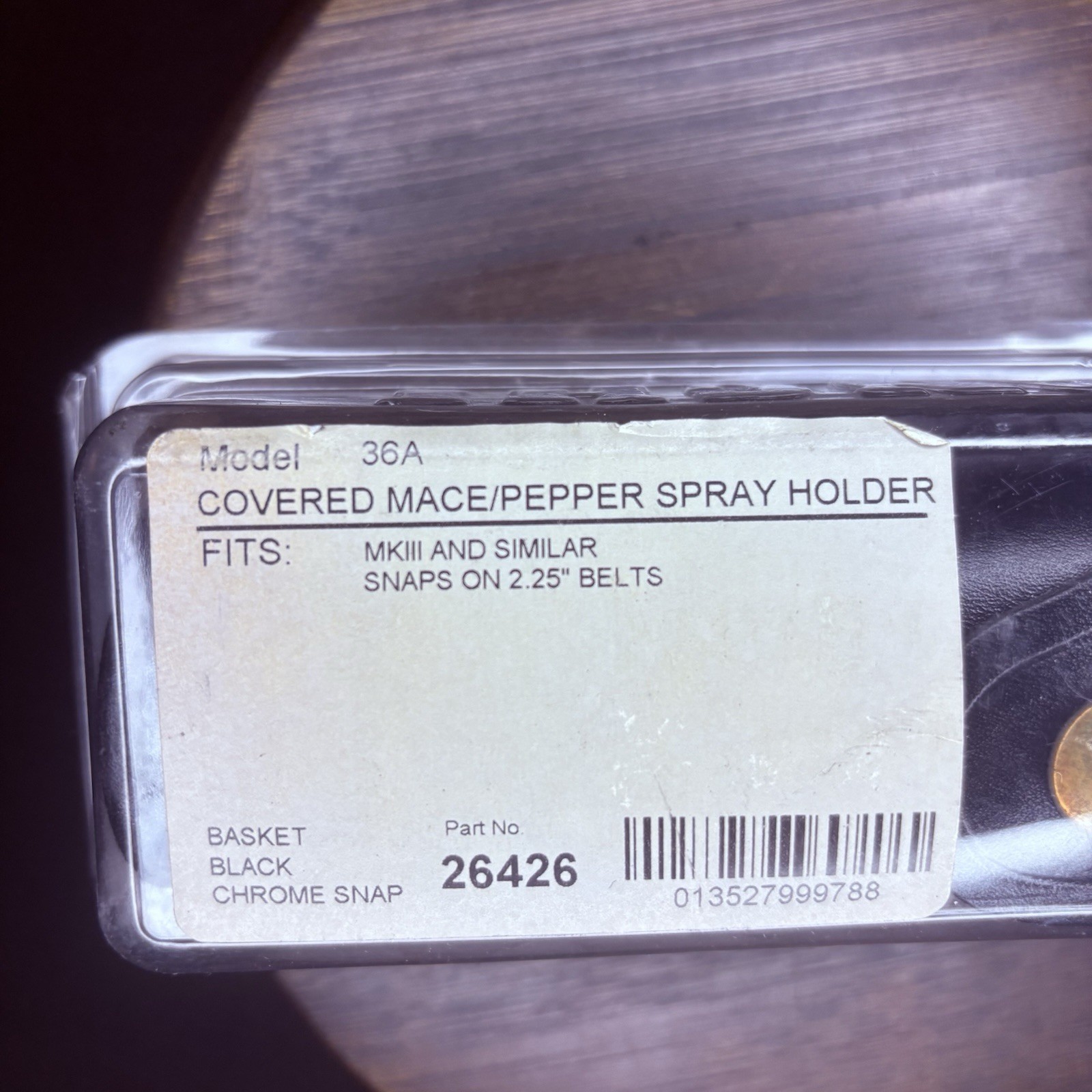Bianchi 36A Mace / Pepper Spray Pouch MKIII Plain Black Leather Brass Snap