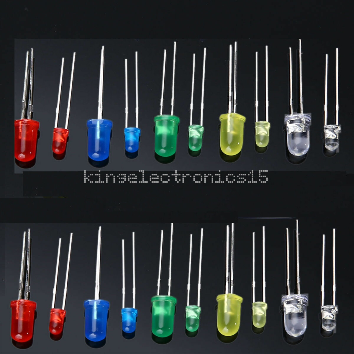 300pcs NEW 3mm 5mm LED Diodes Emitting White Yellow Red Green Blue Assorted