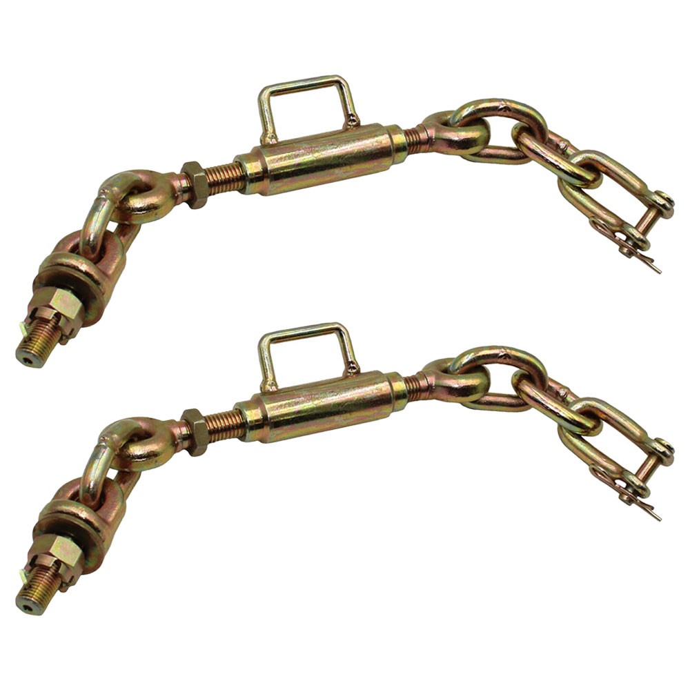 2 Universal Fit 3 Point Hitch Turnbuckle Sway Check Chain Stabilizer 11.75-13.50