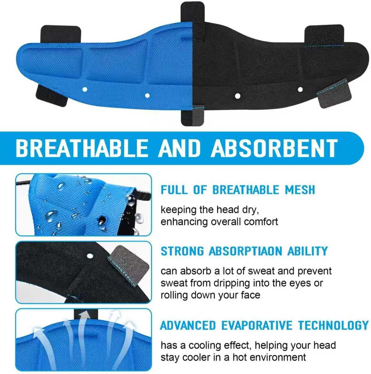 Hard Hat Sweatbands, Sweat Band for Safety Helmet, Washable Hard Hat Cooling