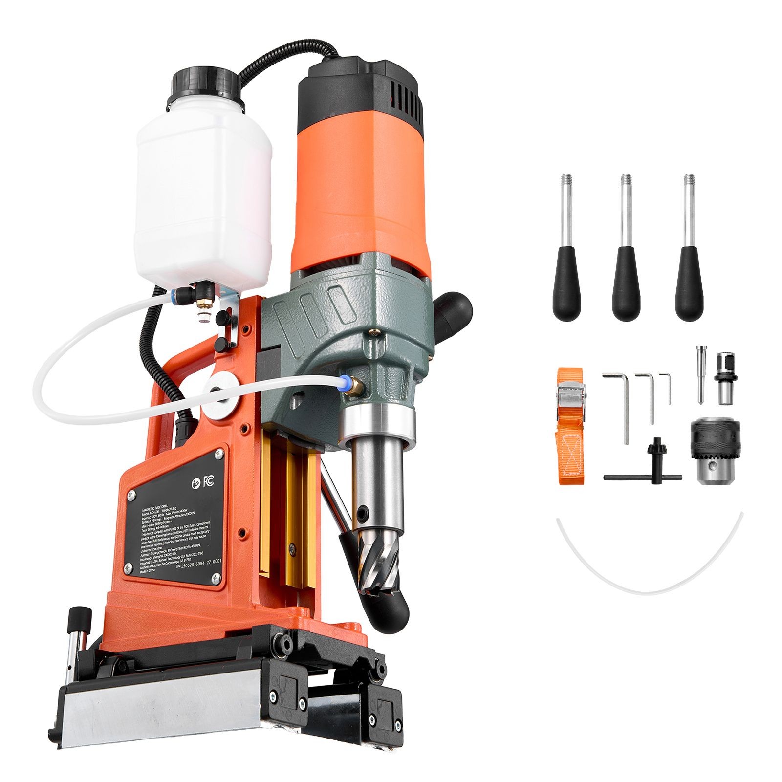 1400W Magnetic Drill Press 2in Bore 0-750 RPM Reversible with 1000N Base