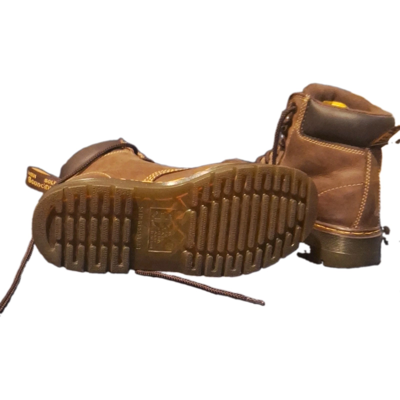Dr. Martens Industrial Steel Toe Brown Lace-Up Work Boots Women 7 D ASTM TRI45