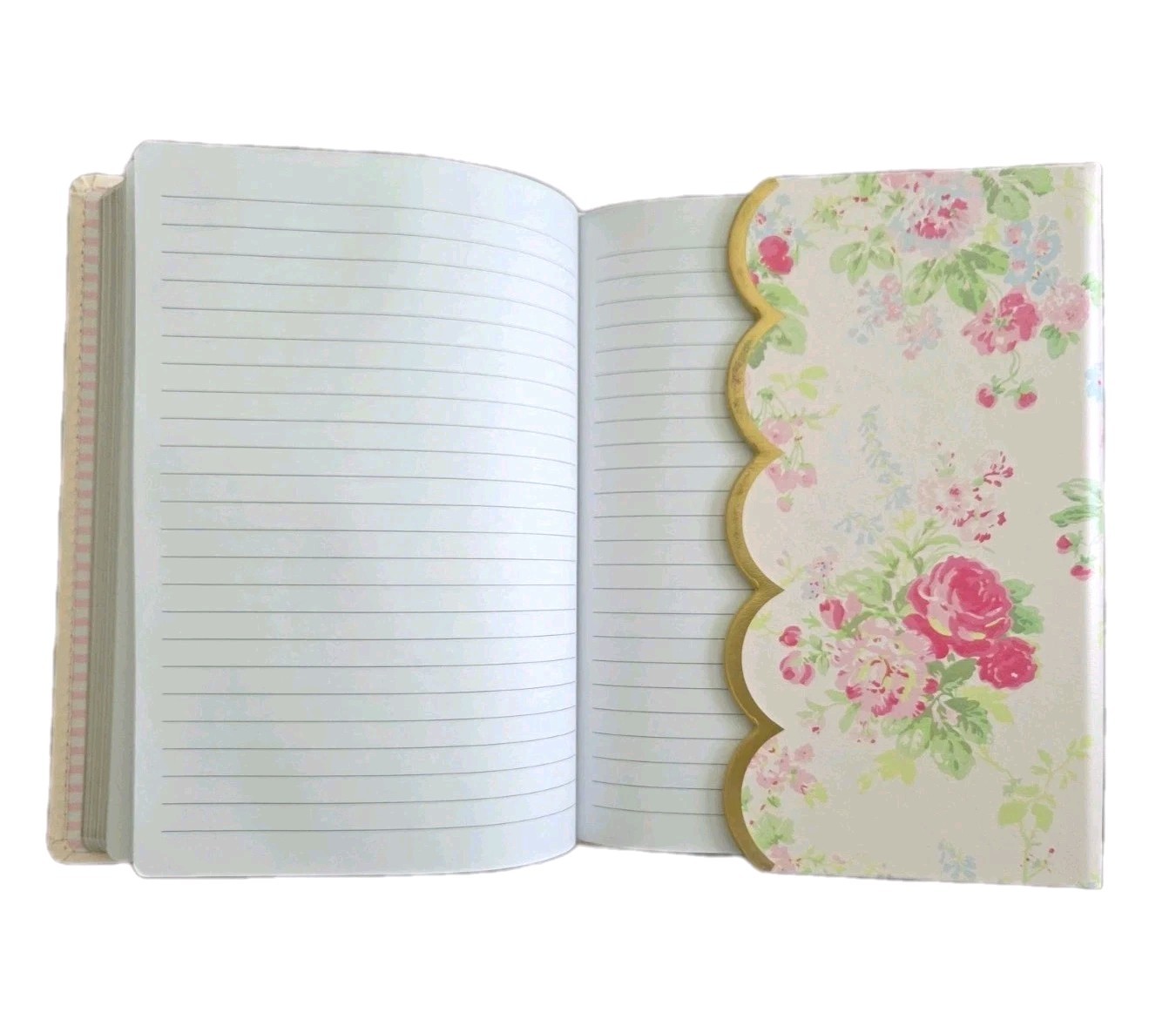 NEW Laura Ashley Flower Soft Peach Pink Flowers Faux Leather Journal Notebook