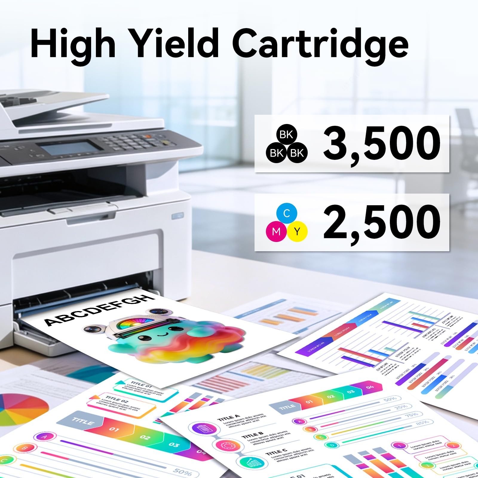 *New* 075H High Yield Color ImageCLASS Canon Compatible Toner 4-Pack w/Chip